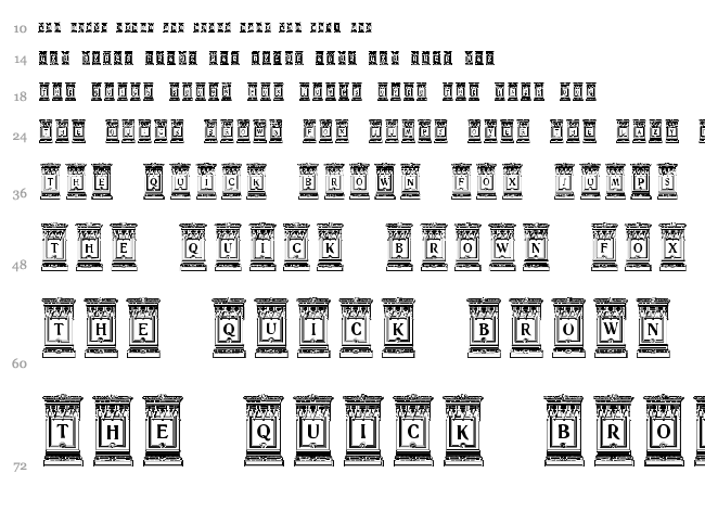Unnamed Caps Two font waterfall